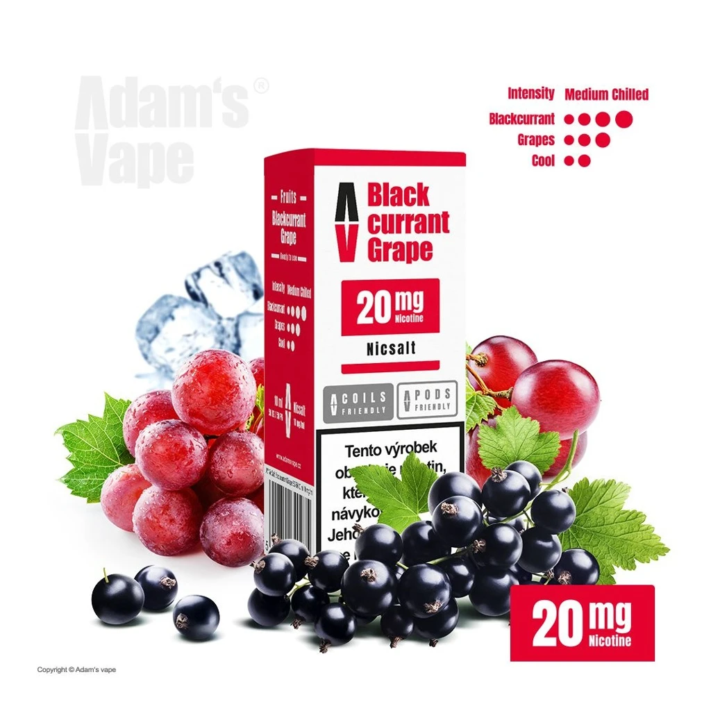 Adam's Vape SALTS Blackcurrant Grape (Černý rybíz a hroznové víno) 20mg