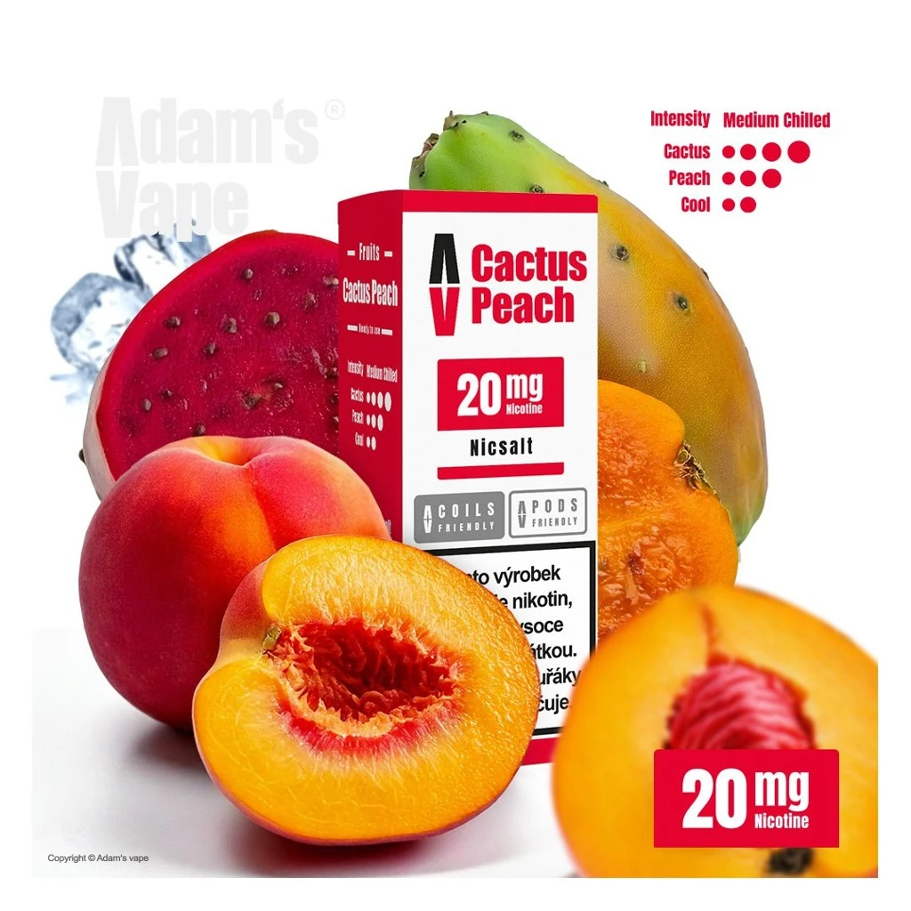 Adam's Vape SALTS Cactus Peach (Osvěžující kaktus s broskví) 20mg