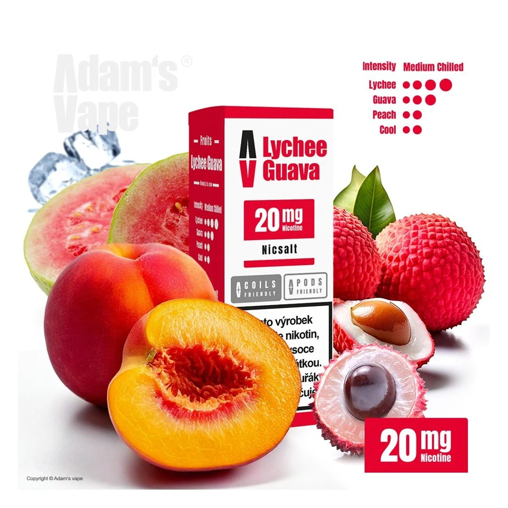 Adam's Vape SALTS Lychee Guava (Liči, guava a broskev) 20mg