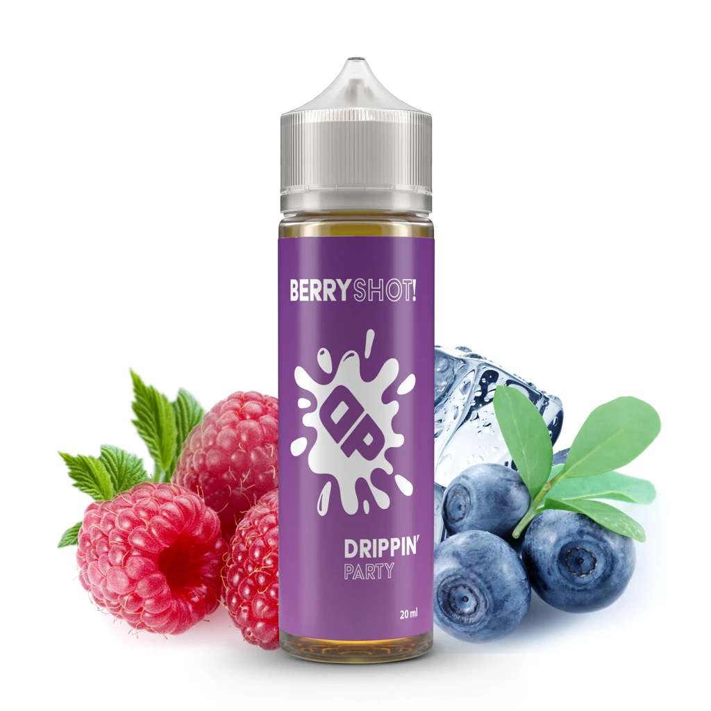 Příchuť Drippin Party S&V: Berryshot (Malina a borůvka)