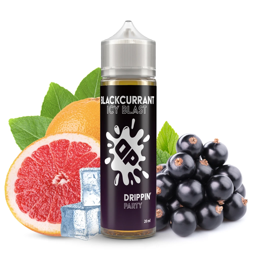 Příchuť Drippin Party S&V: Blackcurrant Icy Blast (Černý rybíz a grapefruit s mentolem)